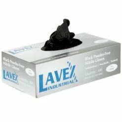 Lavex Industrial Black Powder-Free Nitrile 100PK Disposable Gloves