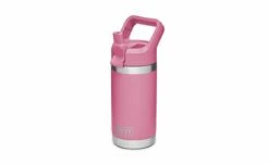 YETI Rambler Jr. 12 Oz Kids Bottle -Atlanta Grill Company Shop 190299 Rambler Junior 12oz Bottle Website Assets Quarter Angle Straw Upright Pink 1680x1024 v2