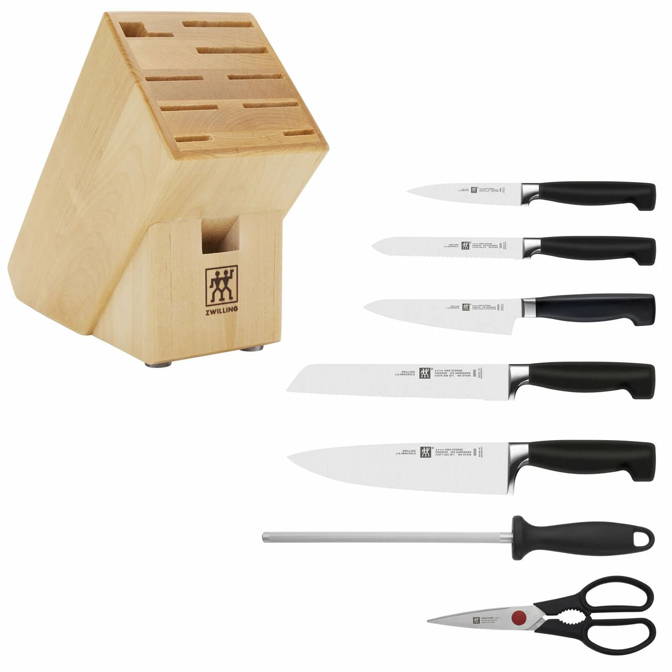 Zwilling Four Star 8pc Knife Block Set 4 Zwilling Four Star 8pc Knife Block Set - Image 2