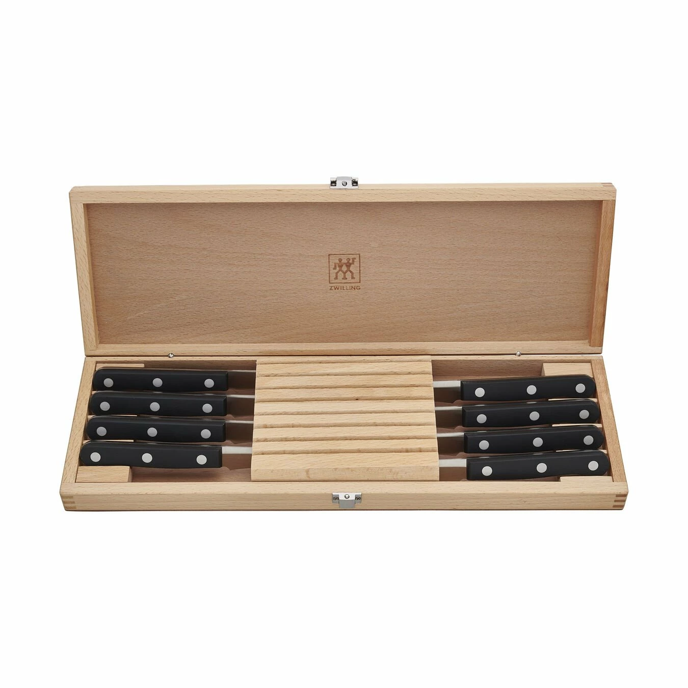 Zwilling Twin Gourmet 8-Piece Steak Knife Set W/ Wood Case 4 Zwilling Twin Gourmet 8-Piece Steak Knife Set W/ Wood Case - Image 2