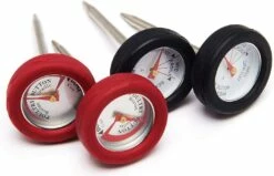 Grill Pro 4-Piece Mini Meat Thermometers With Bezel
