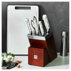 Zwilling Pro Le Blanc 7-Piece Self-Sharpening Knife Block Set -Atlanta Grill Company Shop 750045985
