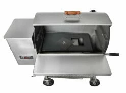 Stainless Steel Maverick 850 Wood Pellet Grill -Atlanta Grill Company Shop 850 Stainless Big Wheels DrainOpen scaled 1