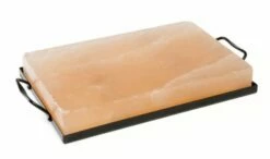 Charcoal Companion 12” X 8” Himalayan Salt Plate & Holder Set For Cooking & Serving
