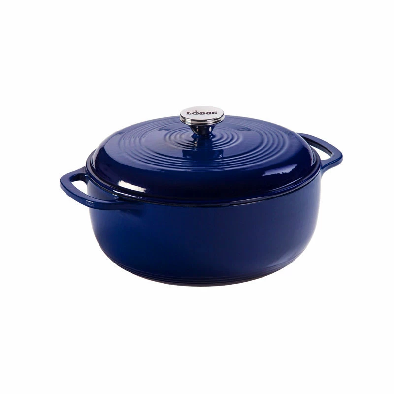 Lodge 6 Quart Enameled Dutch Oven, Indigo 3 Lodge 6 Quart Enameled Dutch Oven, Indigo