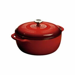 Lodge 6 Quart Enameled Dutch Oven, Red