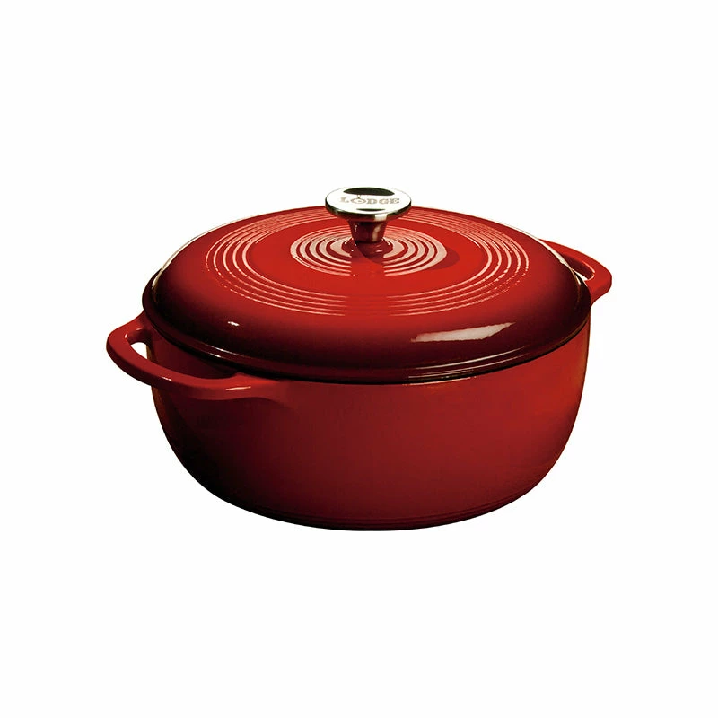 Lodge 6 Quart Enameled Dutch Oven, Red 3 Lodge 6 Quart Enameled Dutch Oven, Red