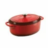 Lodge 7 Quart Enameled Oval Dutch Oven, Red 2 Lodge 7 Quart Enameled Oval Dutch Oven, Red -Atlanta Grill Company Shop EC7OD43 L