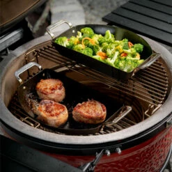 Kamado Joe Karbon Steel Half-Moon Pan Set -Atlanta Grill Company Shop KJ15124822 06 DivideandConquer