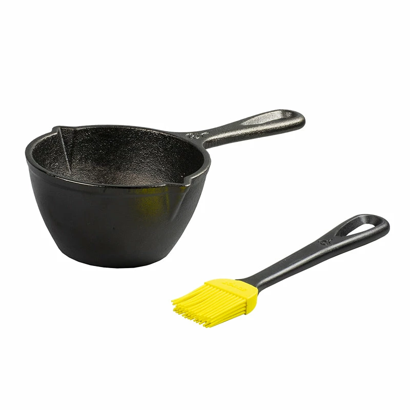 Lodge Cast Iron Melting Pot And Silicone Brush 3 Lodge Cast Iron Melting Pot And Silicone Brush