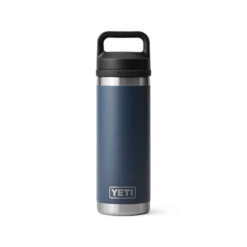 YETI Rambler 18 Oz Bottle With Chug Cap -Atlanta Grill Company Shop W Drinkware BottleChug 18oz Navy Studio PrimaryB