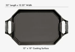 Finex Cast Iron Double Burner Griddle -Atlanta Grill Company Shop dimensions griddle 18 smooth top